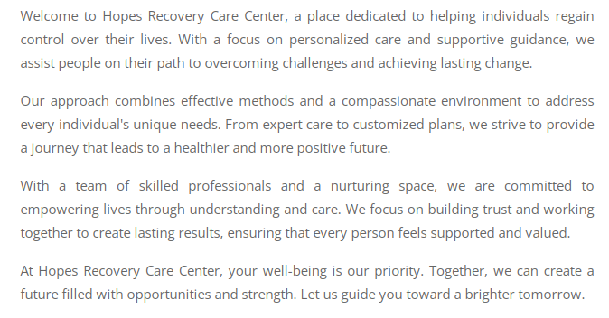 Hopes Recovery Care Center