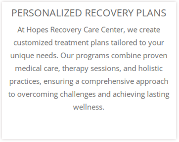 Personalized Recovery Plang